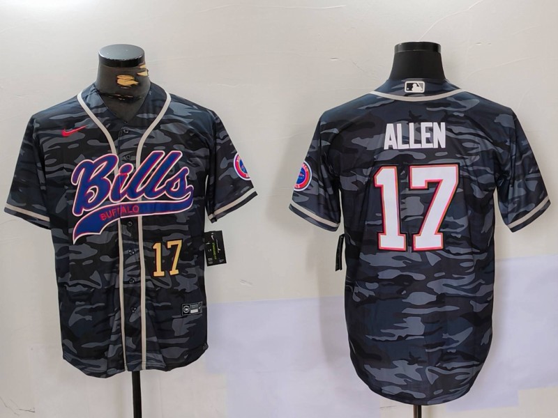 Men Buffalo Bills 17 Allen Camo Joint Name 2024 Nike Limited NFL Jersey style 9101